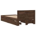 vidaXL Posteľný rám s čelom hnedý dub 90x190 cm kompozitné drevo