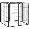 vidaXL Ohrádka pre psov 8 panelov čierna 50x100 cm práškovaná oceľ