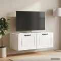 vidaXL Nástenná TV skrinka Biela s vysokým leskom 78,5 x 41 x 30 cm