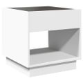 vidaXL Konferenčný stolík s nekonečnými LED biely 50x50x50 cm