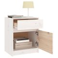 vidaXL Nočné stolíky 2 ks biele 40x31x50 cm borovicový masív