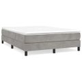 vidaXL Posteľný rám s boxspringom bledosivý 140x190 cm zamat