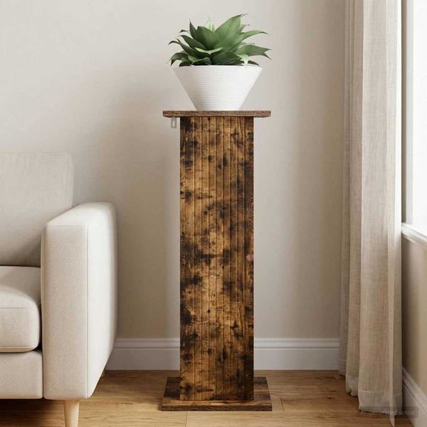 vidaXL Stojan na rastliny Dymový dub 30,5 x 30 x 80,5 cm