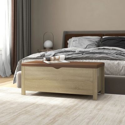 vidaXL Úložný box s vankúšom dub sonoma 105x40x45 cm kompozitné drevo
