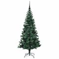 vidaXL Umelý predsvietený vianočný stromček Zelená 150 cm PVC a kov