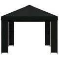 vidaXL Altánok 4 × 3 m Čierna Polyester a oceľ 190 gsm