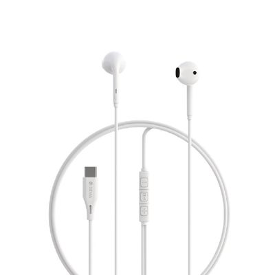 Drôtové slúchadlá Devia Kintone A3 Digital USB-C biela