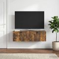 vidaXL Nástenná TV skrinka Dymový dub 98 x 31 x 30 cm Kompozitné drevo