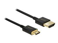 HDMI kábel s ethernetom - 19-pin mini HDMI Type C s kolíkmi (samec) na HDMI s kolíkmi (samec) - 2 m - trojnásobne tienený - čierna
