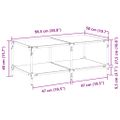 vidaXL Konferenčný stolík priehľadná sklenená doska 98,5x50x40 cm oceľ