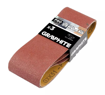 Plátno brúsne nekonečný pás 75x457mm P80 GRAPHITE 58T362 3ks