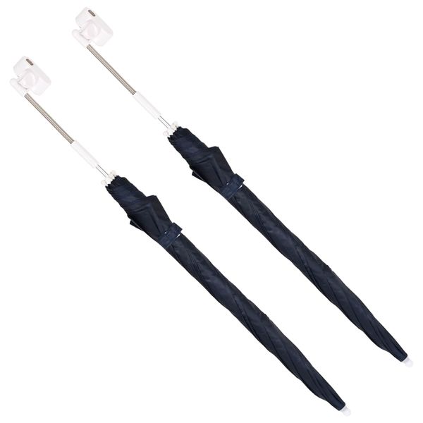 vidaXL Dáždnictvo s klipom 2 pcs Námornícka modrá Ø 105 x 86 cm