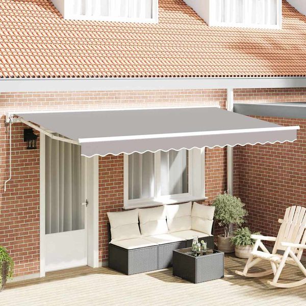 vidaXL Rám markízy Svetlosivá 400 x 200 cm Polyester s PU povrchom