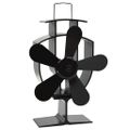 vidaXL Teplom poháňaný ventilátor na krb s 5 lopatkami čierny