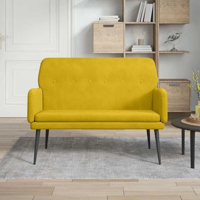 vidaXL Lavička žltá 108x79x79 cm zamat
