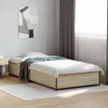 vidaXL Posteľný rám dub sonoma 90x190 cm kompozitné drevo a kov