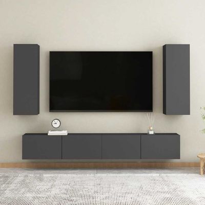 vidaXL TV skrinky 2 ks, lesklé sivé 30,5x30x60 cm, kompozitné drevo
