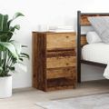 vidaXL Nočné skrinky s 3 zásuvkami 2 ks staré drevo 39x35x65 cm