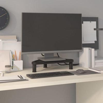 vidaXL Rohový stojan na monitor čierny 49x28x10,5 cm