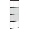 vidaXL Posuvné dvere s kovaním čierne 76x205 cm tvrdené sklo