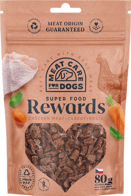 MEAT CARE REWARDS DOG 99805 maškrta - kuracie s mrkvou a bazalkou 80g
