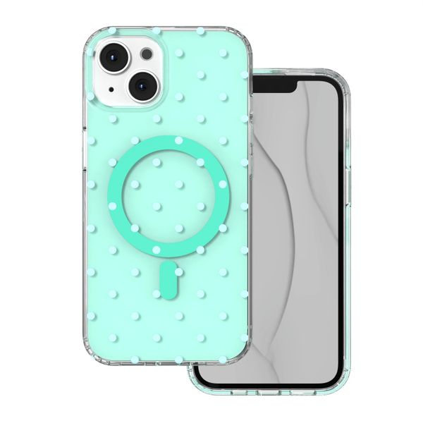 Bubble Dots Mag puzdro pre iPhone 13 / 14 6,1" zelená