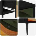 vidaXL Příborník BONN Retro vlnový motív 66 x 36,5 x 76 cm Čierny dub