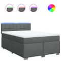 vidaXL Boxspring posteľ s matracom tmavosivá 140x200 cm látka