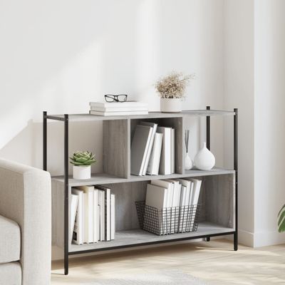 vidaXL Knižnica sivá sonoma 102x28x77,5 cm kompozitné drevo