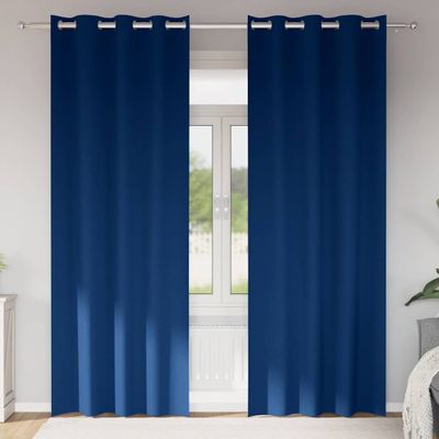 vidaXL Záclony na zatemnenie s krúžkami 2 pcs Tmavomodrá 245 x 140 cm