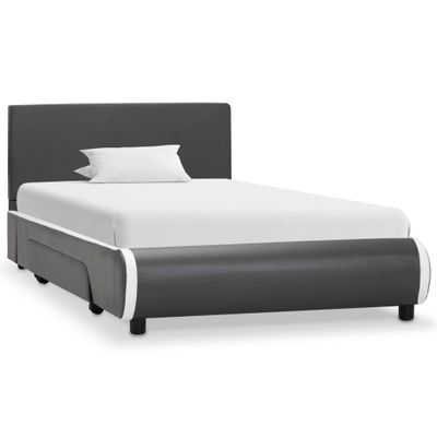vidaXL Posteľný rám so zásuvkami antracitový 100x200 cm umelá koža