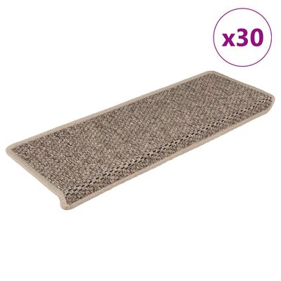 vidaXL Samolepiace nášľapy na schody vzhľad sisalu 30 ks 65x21x4 cm