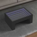 vidaXL Konferenčný stolík s nekonečnými LED čierny 70x50x30 cm
