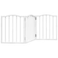 vidaXL Brána pre psa skladacia 3 panely biela 150 cm topoľové drevo