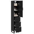 vidaXL Highboard Čierny dub 34,5 x 34 x 180 cm Kompozitné drevo