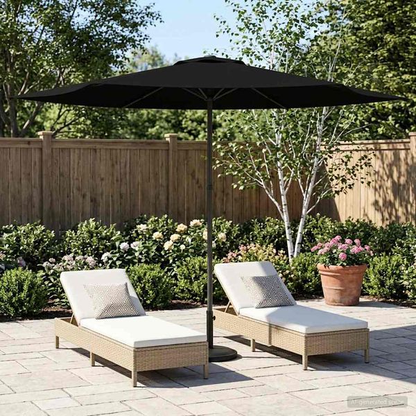 vidaXL Záhradný slnečník 300 x 300 cm Polyester Obdĺžnikový Čierna