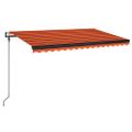 vidaXL Automatická markíza s LED a senzorom vetra 400x300 cm oranžová/hnedá