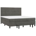 vidaXL Posteľný rám boxspring s matracom tmavosivý 160x200 cm zamat