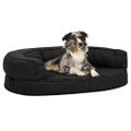 vidaXL Ergonomický matrac pre psa 75x53 cm ľanový vzhľad flís čierny