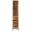 vidaXL Highboard Staré drevo 34,5 x 34 x 180 cm Kompozitné drevo
