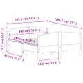 vidaXL Posteľný rám s čelom biely 140x190 cm borovicový masív