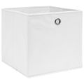vidaXL Úložné boxy 10 ks, netkaná textília 28x28x28 cm, biele