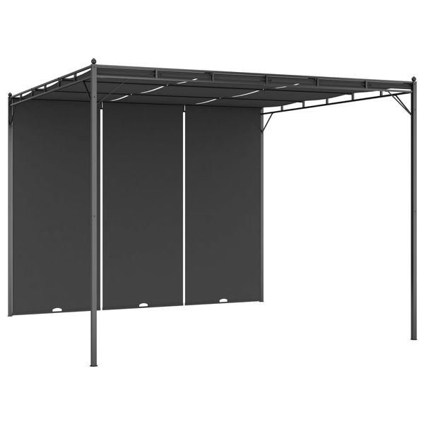 vidaXL Záhradný altánok s bočným závesom antracitový 3x3x2,25 m