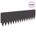 vidaXL Obrubník trávnika 20 ks 103 x 30 cm Oceľ Čierna
