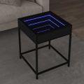 vidaXL Nočný stolík s nekonečnými LED čierny 40x40x51 cm