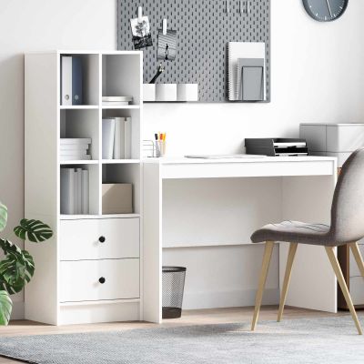 vidaXL Stôl so zásuvkou 2 pcs Biela