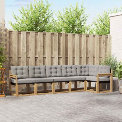 vidaXL Záhradná súprava gaučov 6 ks Biela a svetlosivá