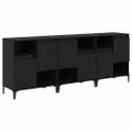 vidaXL Komody 3 ks Čierny dub 60 x 35 x 70 cm Kompozitné drevo