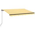 vidaXL Ručne zaťahovacia markíza 350x250 cm žltá a biela