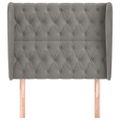 vidaXL Čelo postele so záhybmi bledosivé 103x23x118/128 cm zamat
